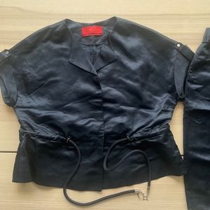 Carolina Herrera Navy Silk 2 Piece Set